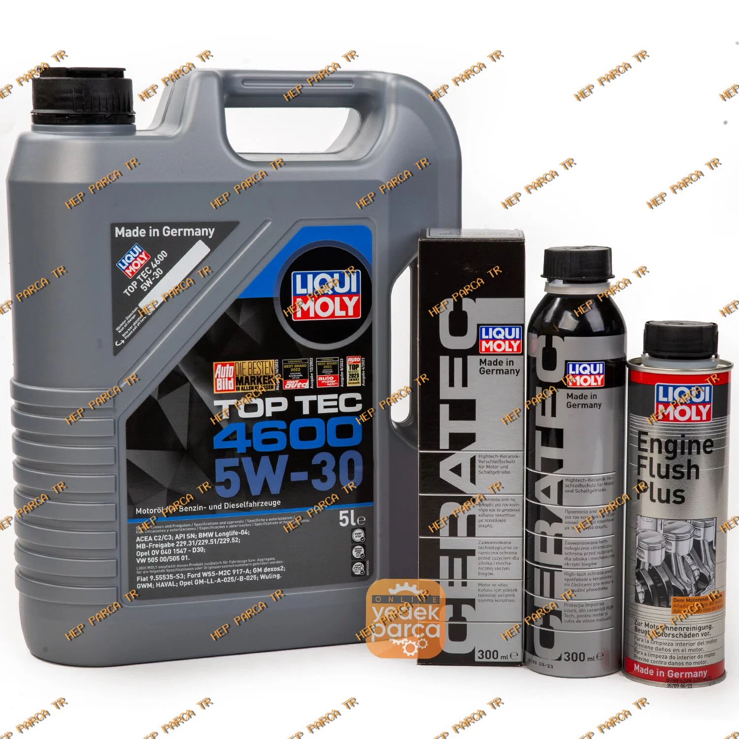 LIQUI MOLY Top Tec 4600 5W-30 Dexos2 5 Litre Motor Yağı ( 2316 ) + Ceratec ( 7181 ) + Engine Flush Plus ( 2657 ) Katkı Paketi