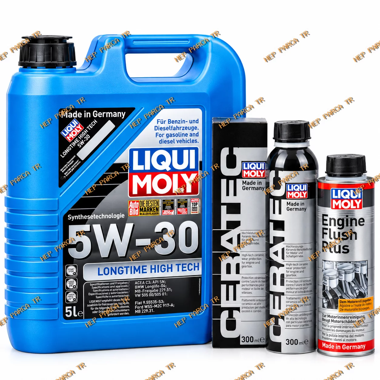 IQUI MOLY 5W-30 Motor Yağı DPF`li Sentetik LONGTIME HIGH TECH 5 Litre + Ceratec + Engine Flush Plus Katkı Kiti ( 2657 )( 7181 )( 9507 )